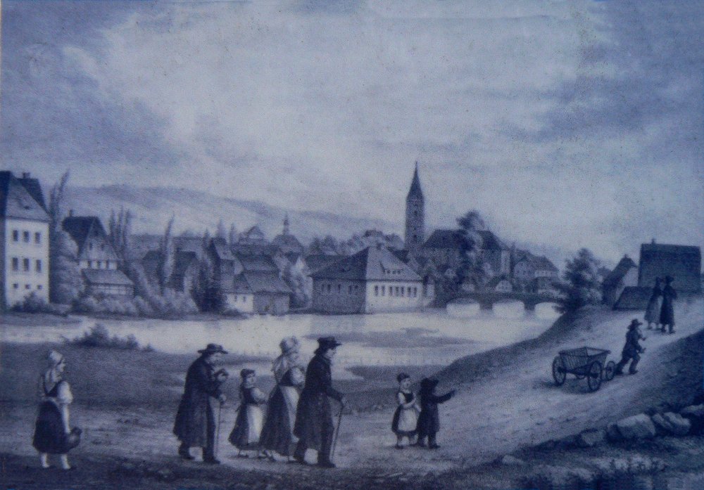 Alte Stadtansicht von Schwarzenbach