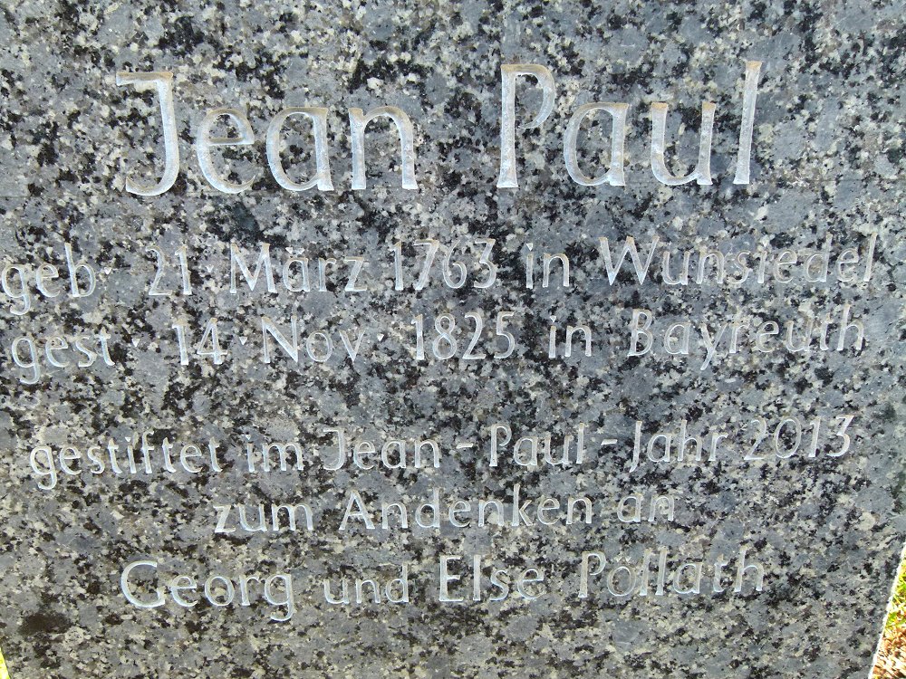 Inschrift am Jean-Paul-Gedenkstein