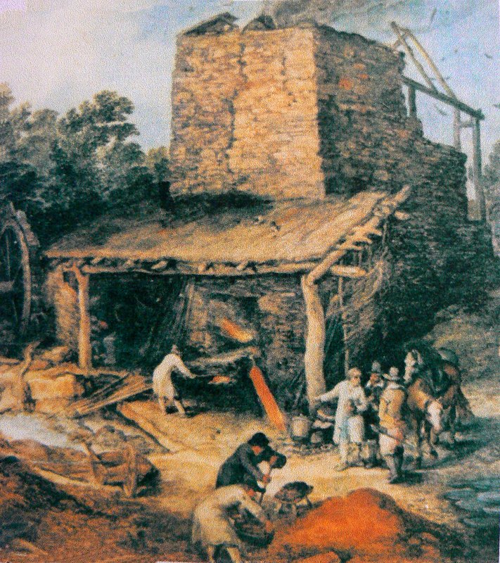Gemälde "Hochofen im Walde" von Jan Brueghel d.Ä.