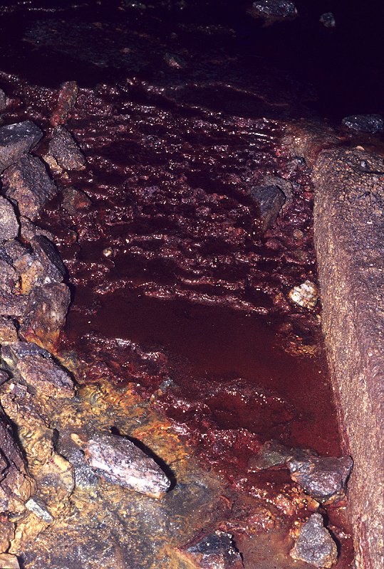 Brauneisen im abfließenden Grubenwasser