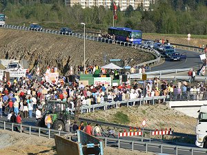 Anti-Autobahn-Demo in Bischofsgrün