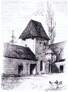 Der Burgturm Markhausen im Jahr 1881