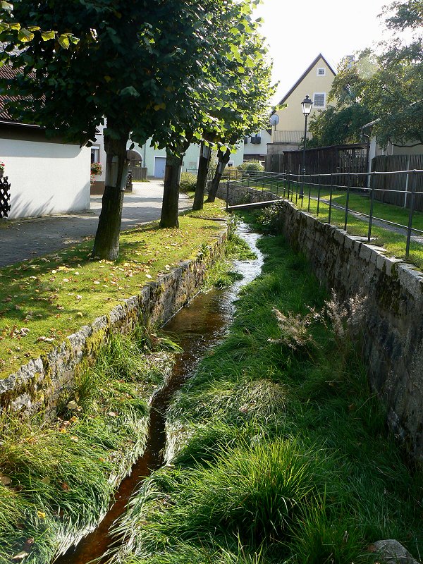 Der Fluss Lamitz in der Kirchenlamitzer Altstadt