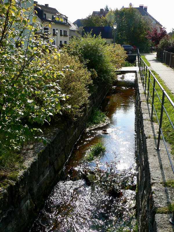 Die Lamitz in der Kirchenlamitzer Altstadt