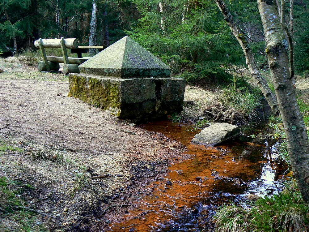 Der Jean-Paul-Brunnen im Fichtelsee-Moor