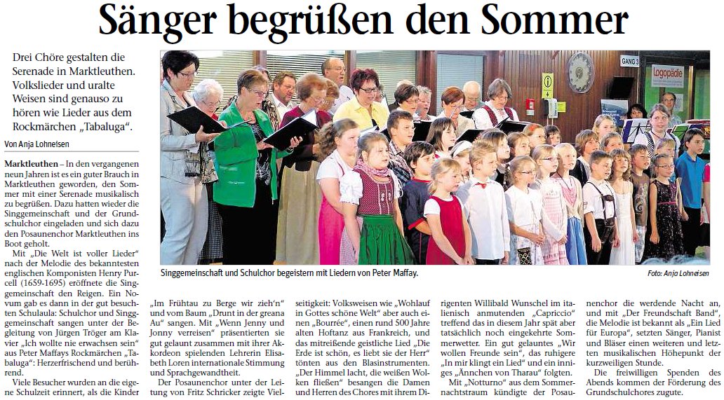 Chor der Grundschule und Singgemeinschaft Marktleuthen: Peter Maffays Rockmrchen Tabaluga