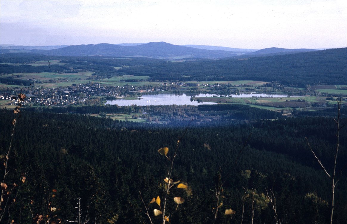 Aussicht vom Waldstein Richtung Weißenstadt und Weißenstädter See